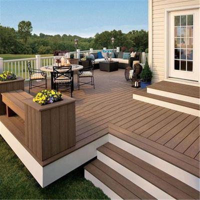 Διακόσμηση δαπέδου κήπου WPC Wood Composite Decking Board 450*75*18mm σε καφέ χρώμα