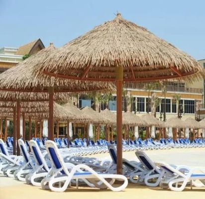 Προσαρμοσμένα πυρόστακτα συνθετικά τροπικά κεραμίδια για ξενοδοχεία HDPE Tiki Huts