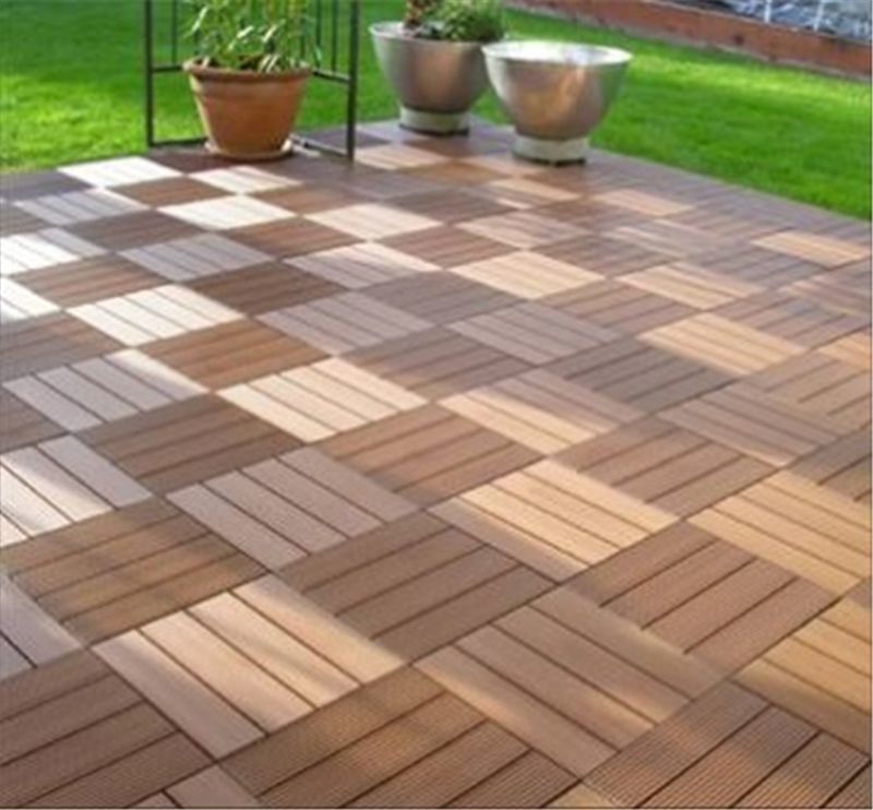 Εναλλακτικά συνθετικά πλακάκια WPC DIY για εξωτερική διακόσμηση δαπέδου σε προσαρμοσμένο μήκος